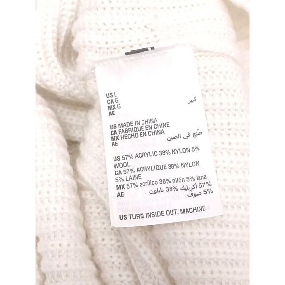 New Inc International Concepts SHIMMER Sweater L WHITE Shiny Silver COLLAR $100 - Picture 16 of 16